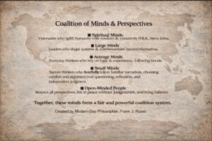 Text on coalition of minds and perspectives.